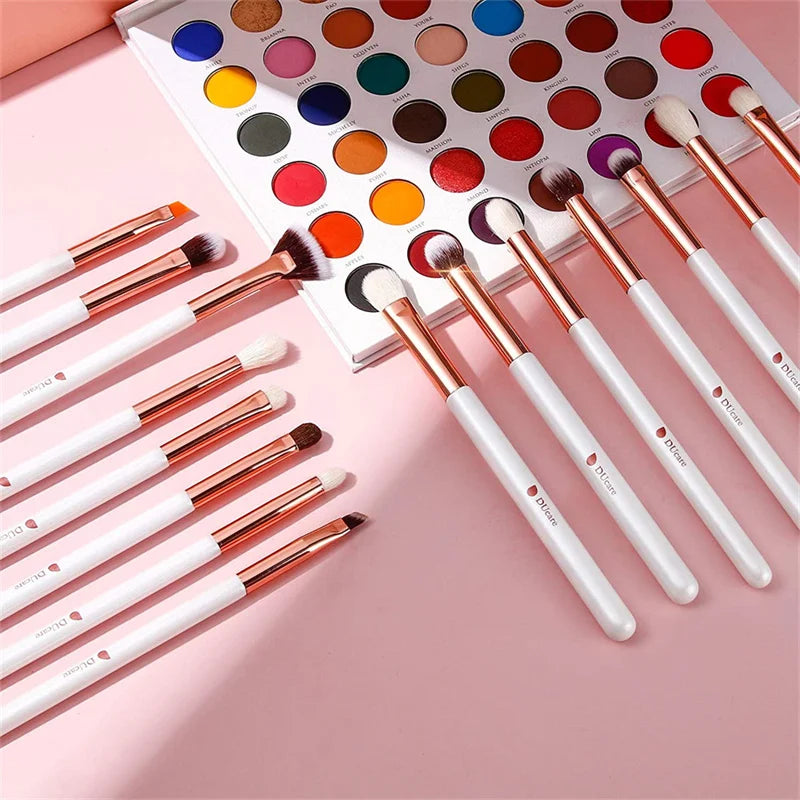 DUcare Eye Makeup Brushes 15pcs Eyeshadow Makeup Brushes Set with Soft Synthetic Hairs & Wood Handle for Eyebrow Blending Makeup