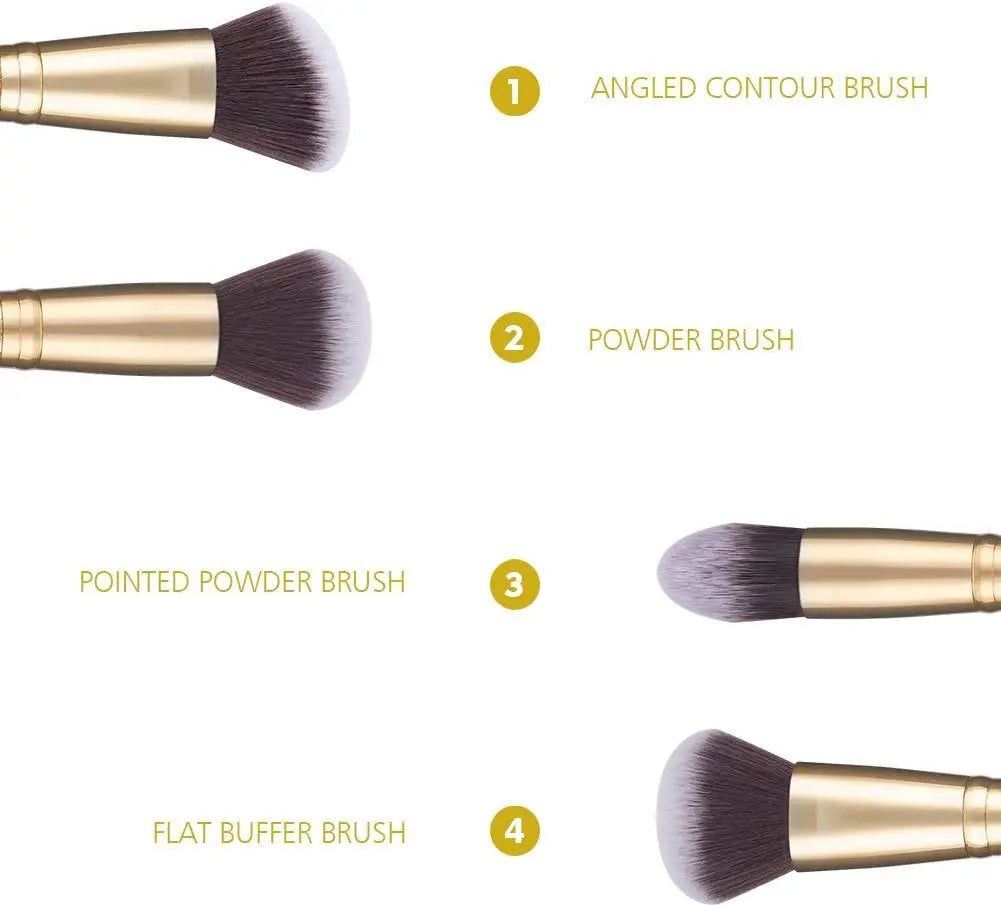 DUcare 2Pcs Makeup Brushes Duo End Face Brush For Foundation Powder Buffer and Contour Eyeshadow Synthetic Cosmetic Makeup Tools