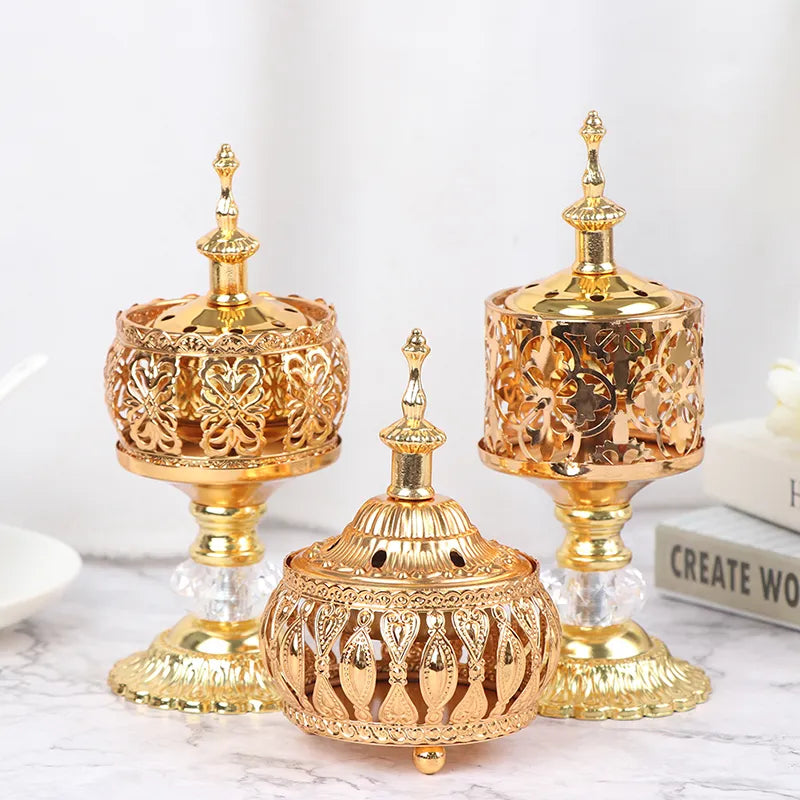 Middle East European Creative Lace Incense Burner Metal Craft Ornaments Incense Burner Spiritual Decor Incense Burner Arabic