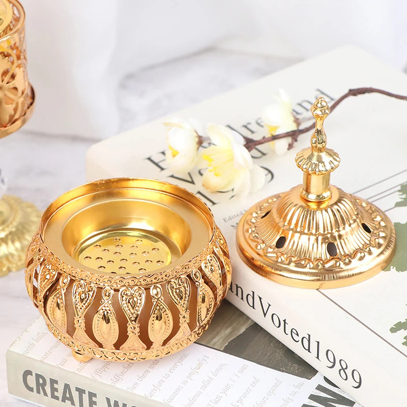 Middle East European Creative Lace Incense Burner Metal Craft Ornaments Incense Burner Spiritual Decor Incense Burner Arabic