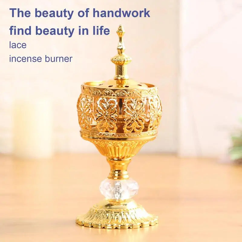 Metal Incense Burner Holder Censer Cone Arabian Stick Frankincense Vintage Bakhoor Coil Ash Catcher Iron Aromatherapy Fragrance