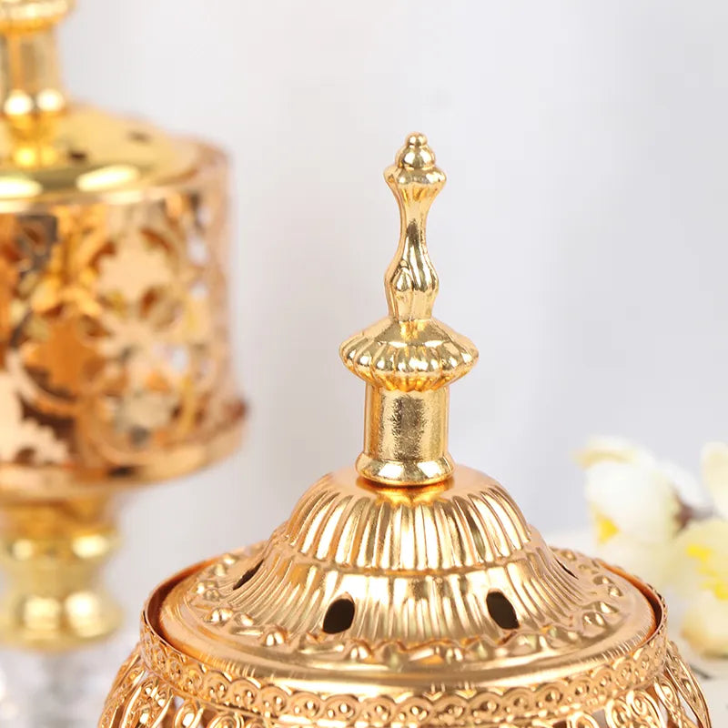 Middle East European Creative Lace Incense Burner Metal Craft Ornaments Incense Burner Spiritual Decor Incense Burner Arabic