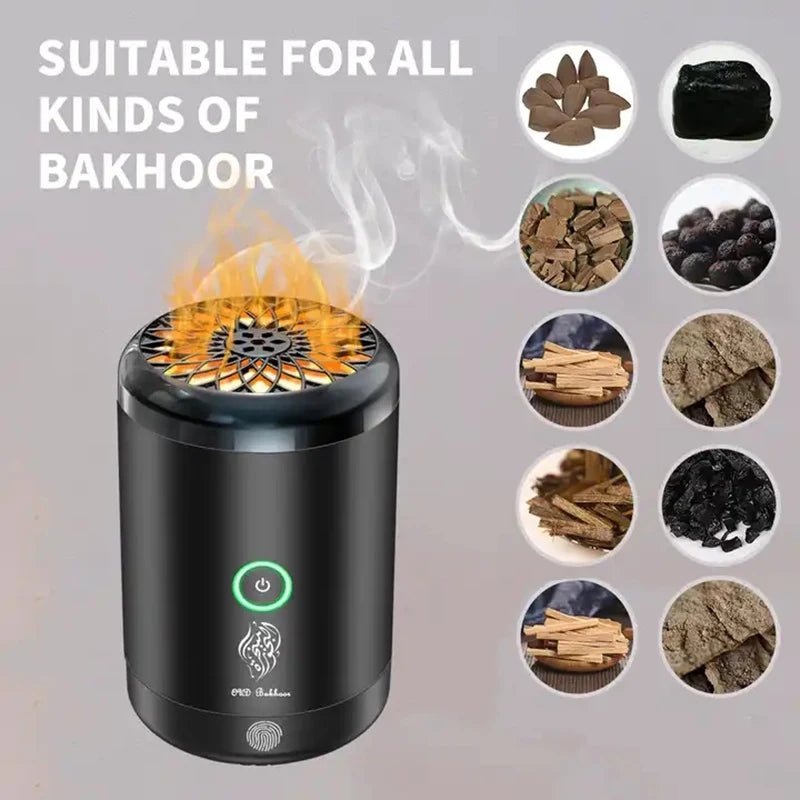 Arabic Incense Burner Electronic Portable Comb Bakhoor Burner Muslim Dukhoon Aroma Diffuser USB Rechargeable Oud Burning Holder