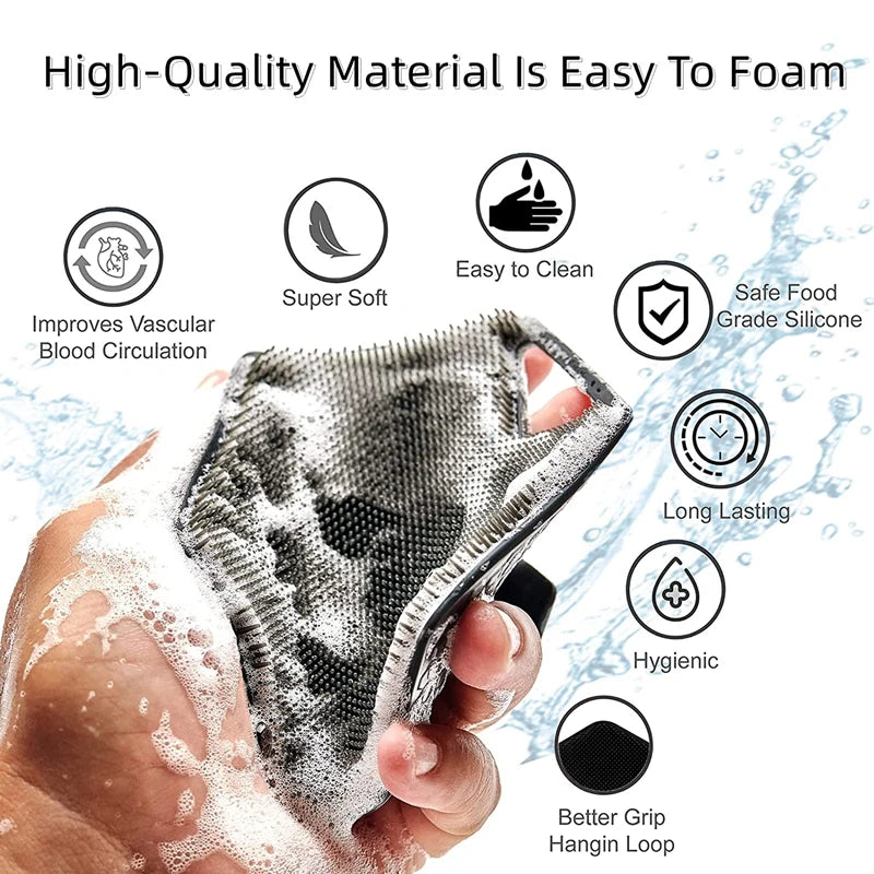 Soft Silicone Body Scrubber Handheld Shower Cleansing Brush Gentle Face Body Exfoliating and Massage for All Kinds of Skin