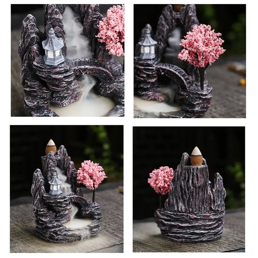 1pcs resin reflux incense burner, home indoor tea ceremony, yoga new retro reflux incense burner ornaments